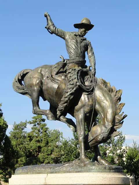 Denver bucking bronco statue